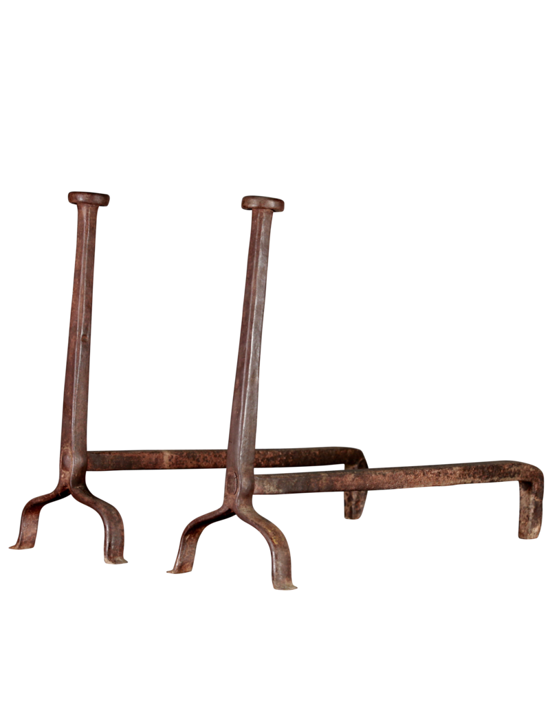 17Th Century Pair Of Antique French Firedogs