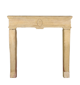 Maison Leon Van den Bogaert Small Rustic French Limestone Vintage Fireplace Surround