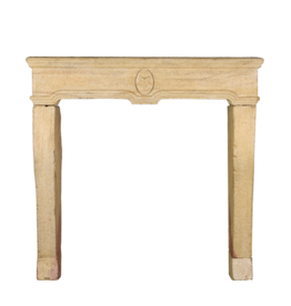 Small Rustic French Limestone Vintage Fireplace Surround