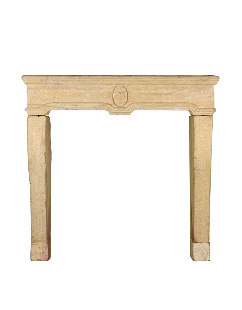 Small Country Limestone Fireplace Surround