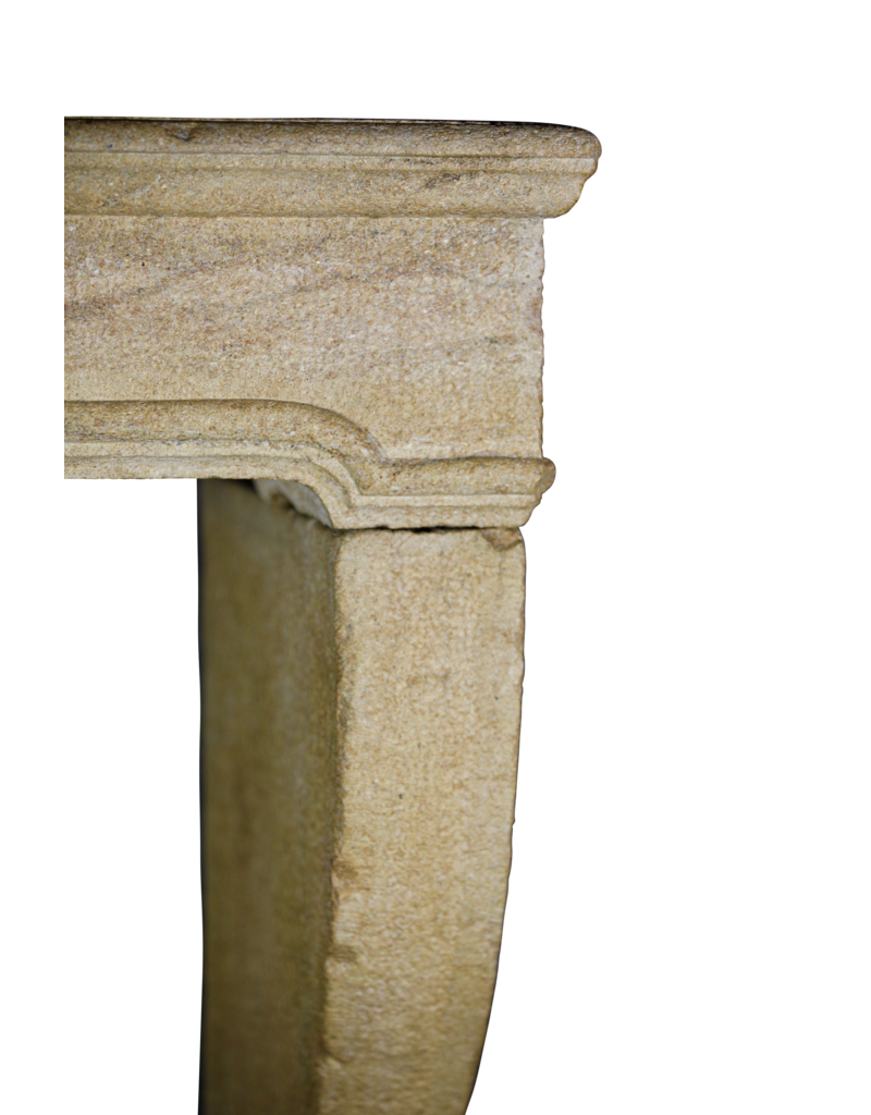 Small Country Limestone Fireplace Surround