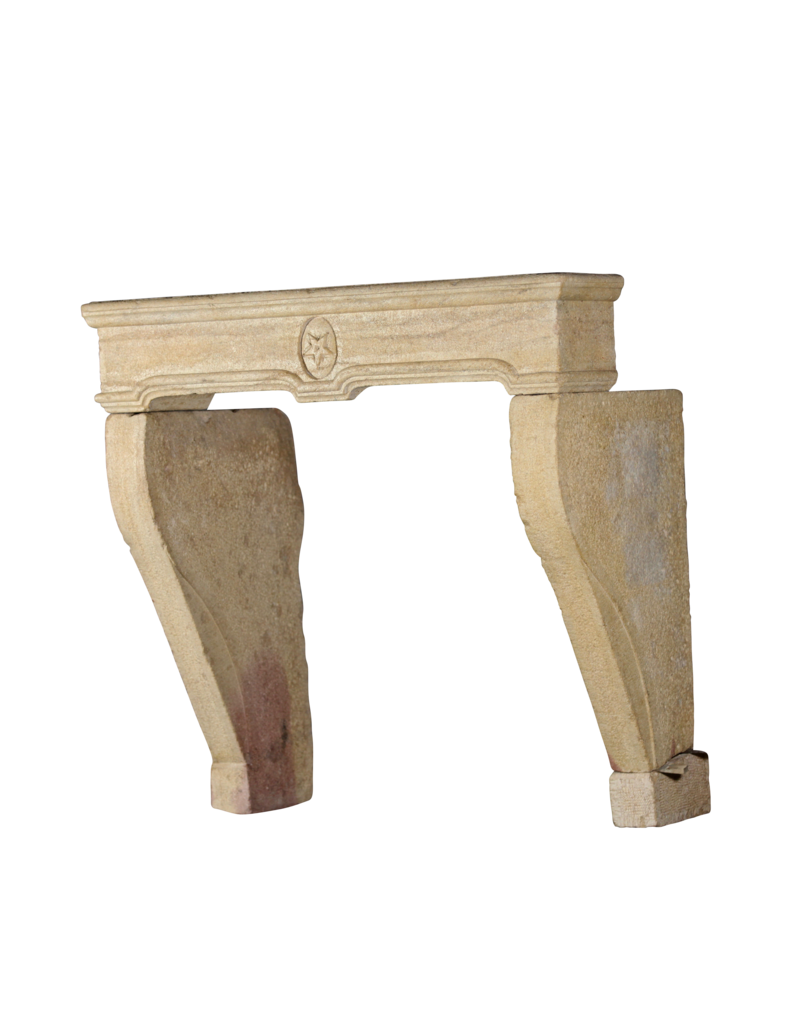 Maison Leon Van den Bogaert Small Country Limestone Fireplace Surround