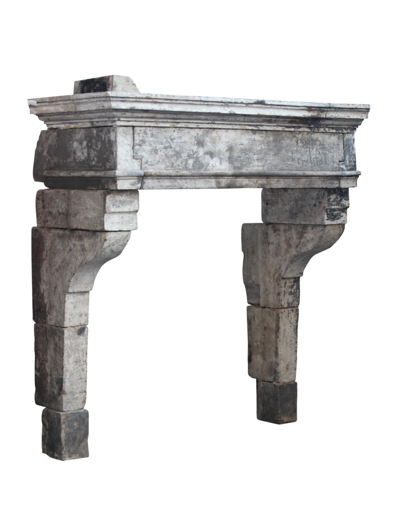 French Rustic Louis Xiii Period Limestone Fireplace Surround