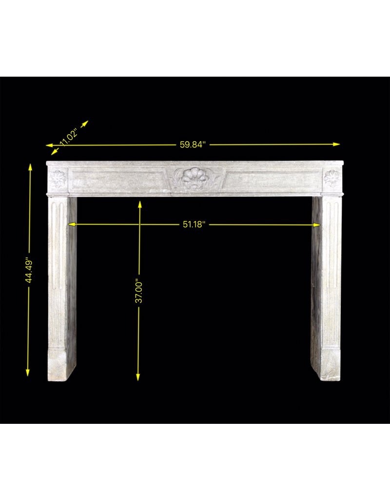 Siglo 18 Francesa Chimenea En Piedra Caliza Duro