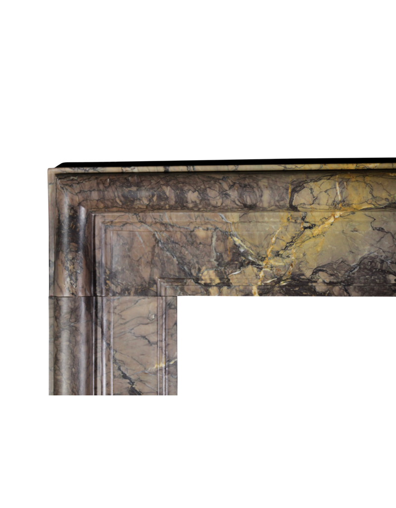 Rich Color Full Marble Bolection 20Th Century Fireplace Surround