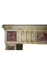 Maison Leon Van den Bogaert Klassische französische Kaminverkleidung aus zweifarbigem Kalkstein und Marmor