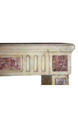 Maison Leon Van den Bogaert Klassische französische Kaminverkleidung aus zweifarbigem Kalkstein und Marmor
