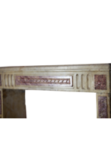 Classic French Bicolor Limestone And Marble Fireplace Surround