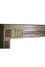 Maison Leon Van den Bogaert Klassische französische Kaminverkleidung aus zweifarbigem Kalkstein und Marmor