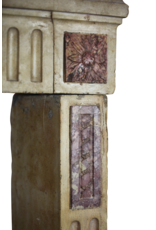 Maison Leon Van den Bogaert Klassische französische Kaminverkleidung aus zweifarbigem Kalkstein und Marmor