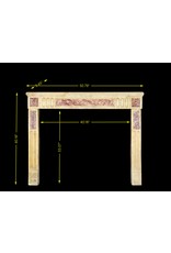 Classic French Bicolor Limestone And Marble Fireplace Surround