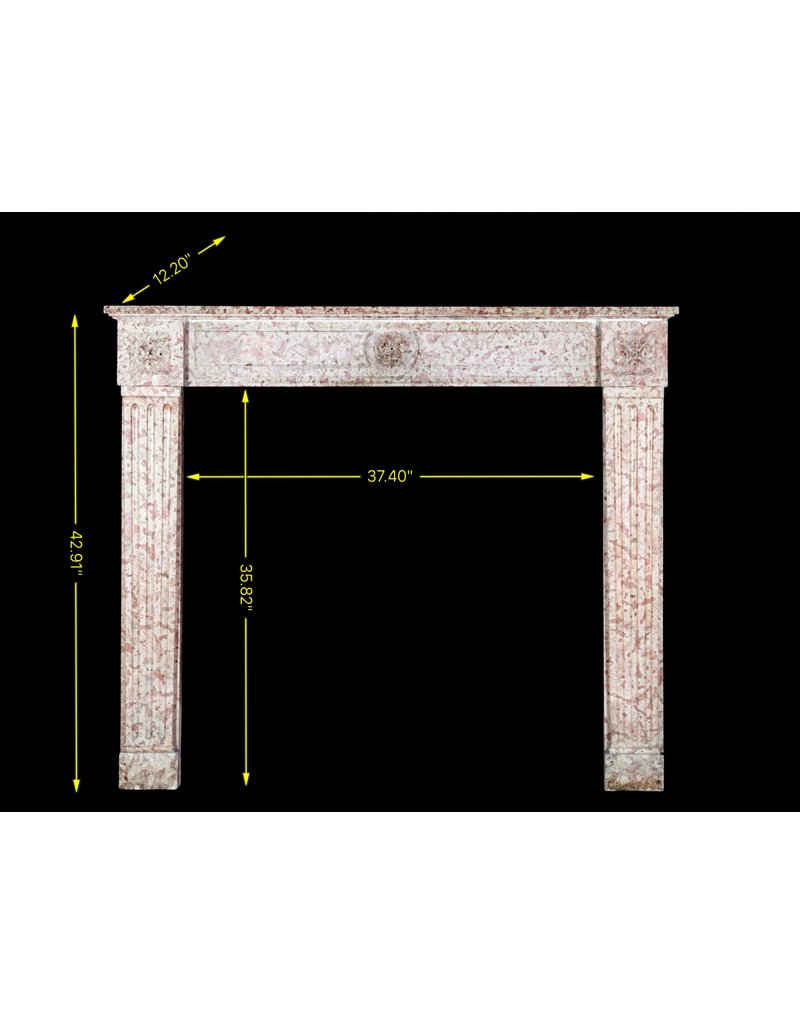 Cheminée Louis XVI En Marbre De Bourgogne, France