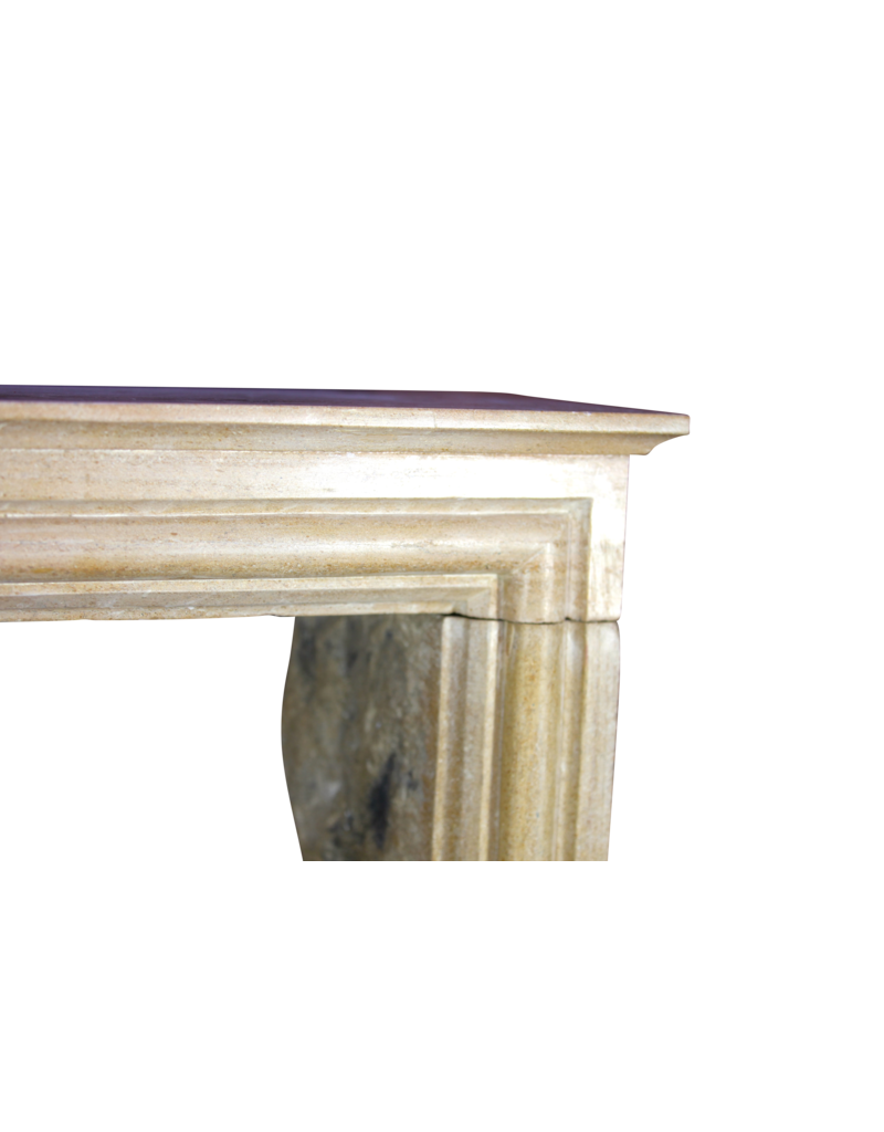 French Timeless Vintage Limestone Fireplace Surround