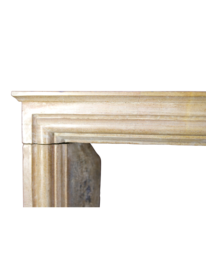 French Timeless Vintage Limestone Fireplace Surround