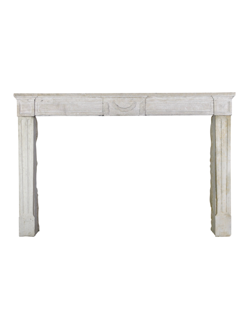 Classic French Fireplace In Hard Limestone