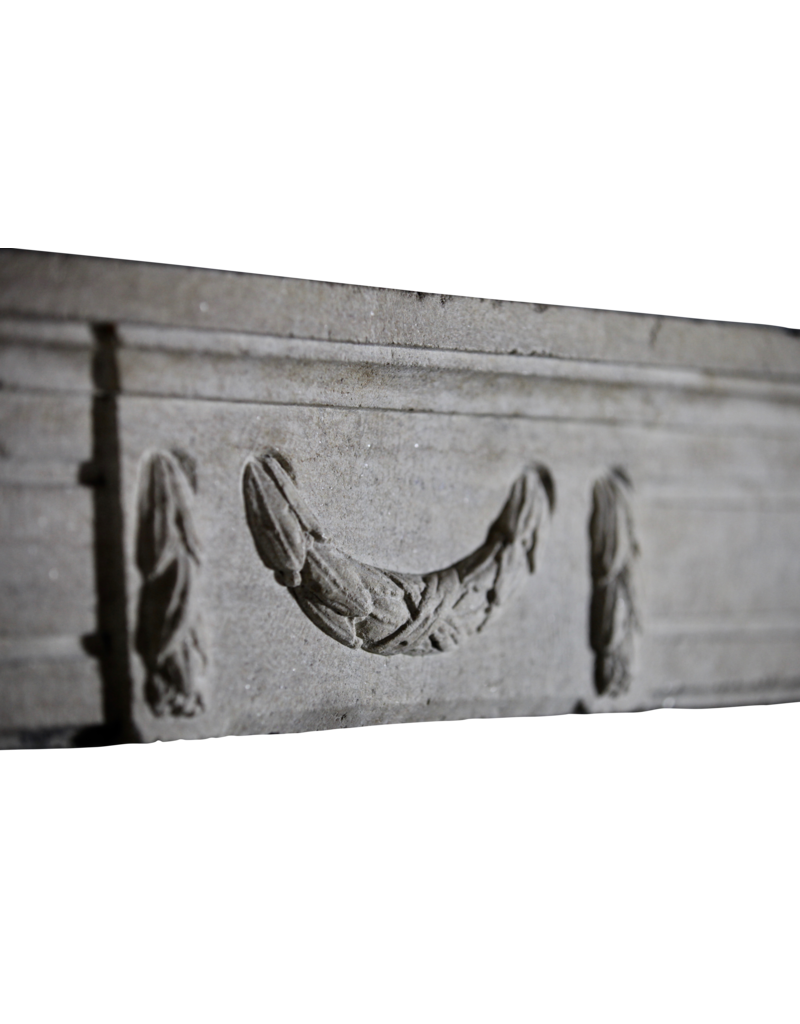 Classic French Fireplace In Hard Limestone