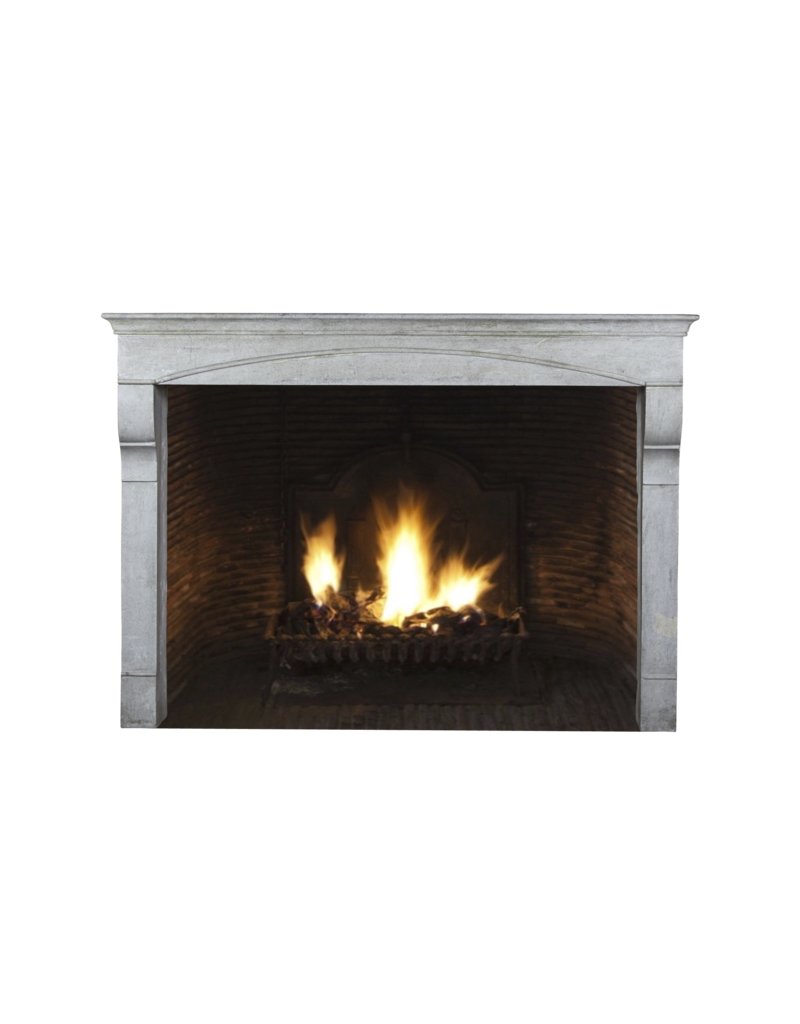 Maison Leon Van den Bogaert Timeless Chique Petite Bleu Stone Antique Fireplace Surround