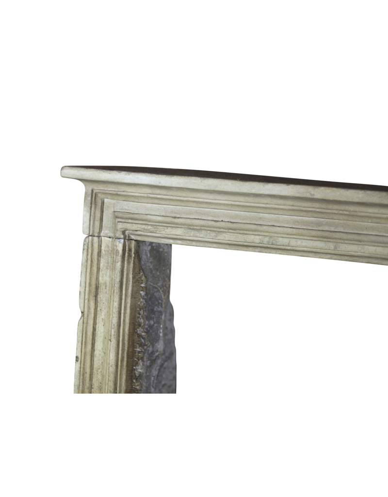 Small French Country Style Limestone Fireplace Surround