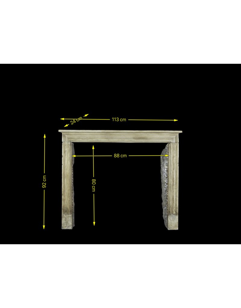 Small French Country Style Limestone Fireplace Surround