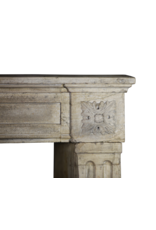 Small French Country Limestone Fireplace Surround