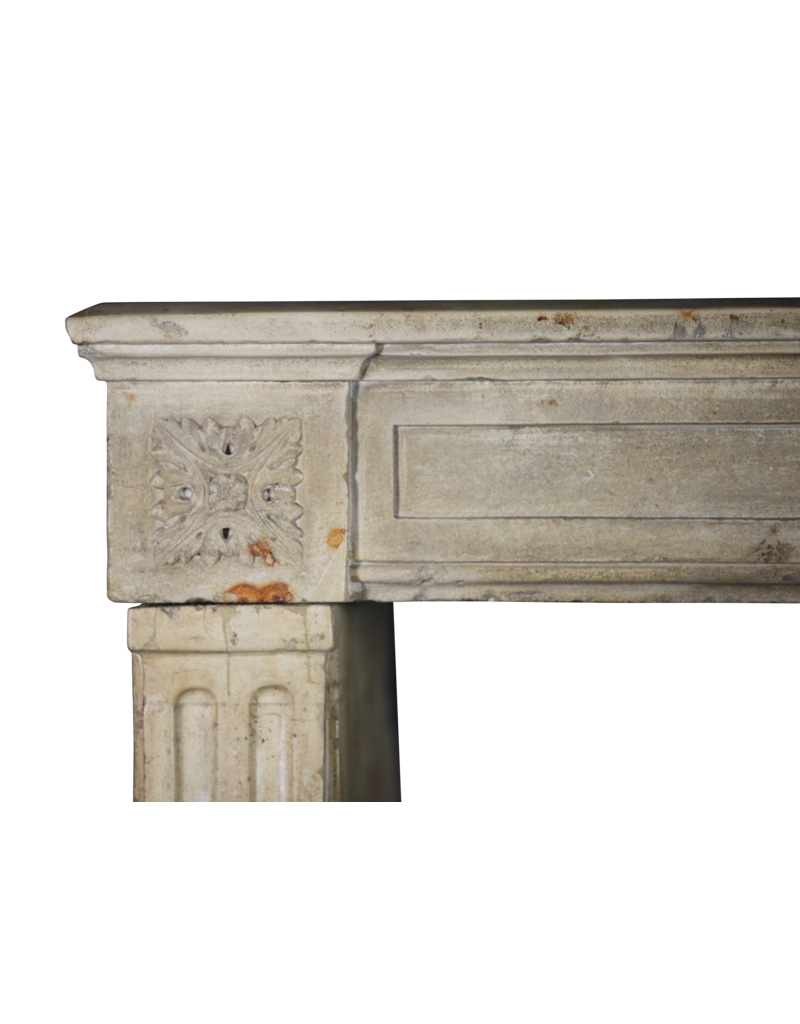 Small French Country Limestone Fireplace Surround