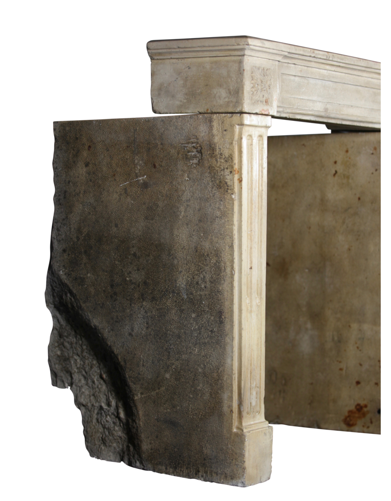 Small French Country Limestone Fireplace Surround