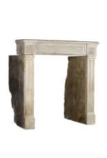 Small French Country Limestone Fireplace Surround