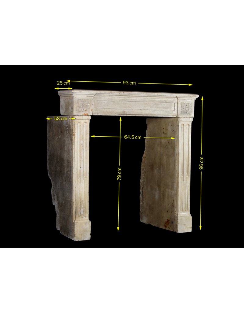 Small French Country Limestone Fireplace Surround