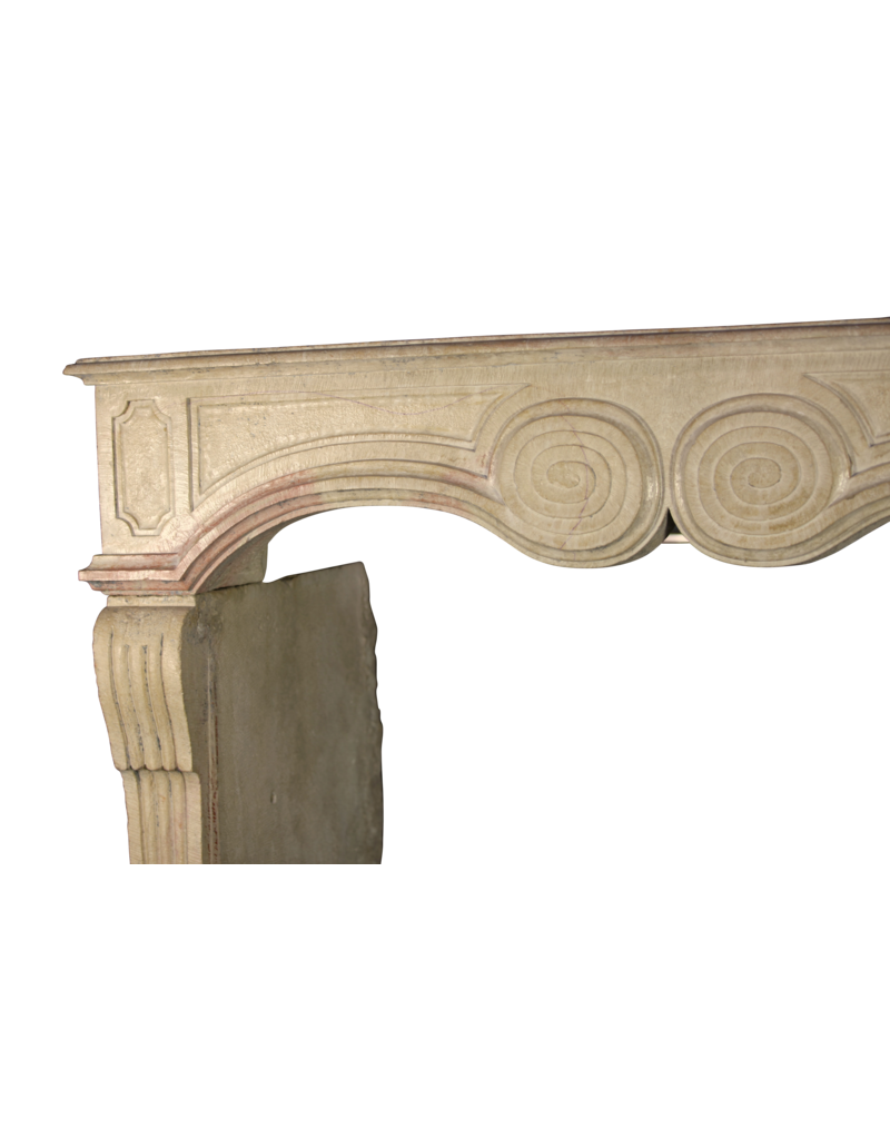 French Chique Stone Antique Fireplace Surround