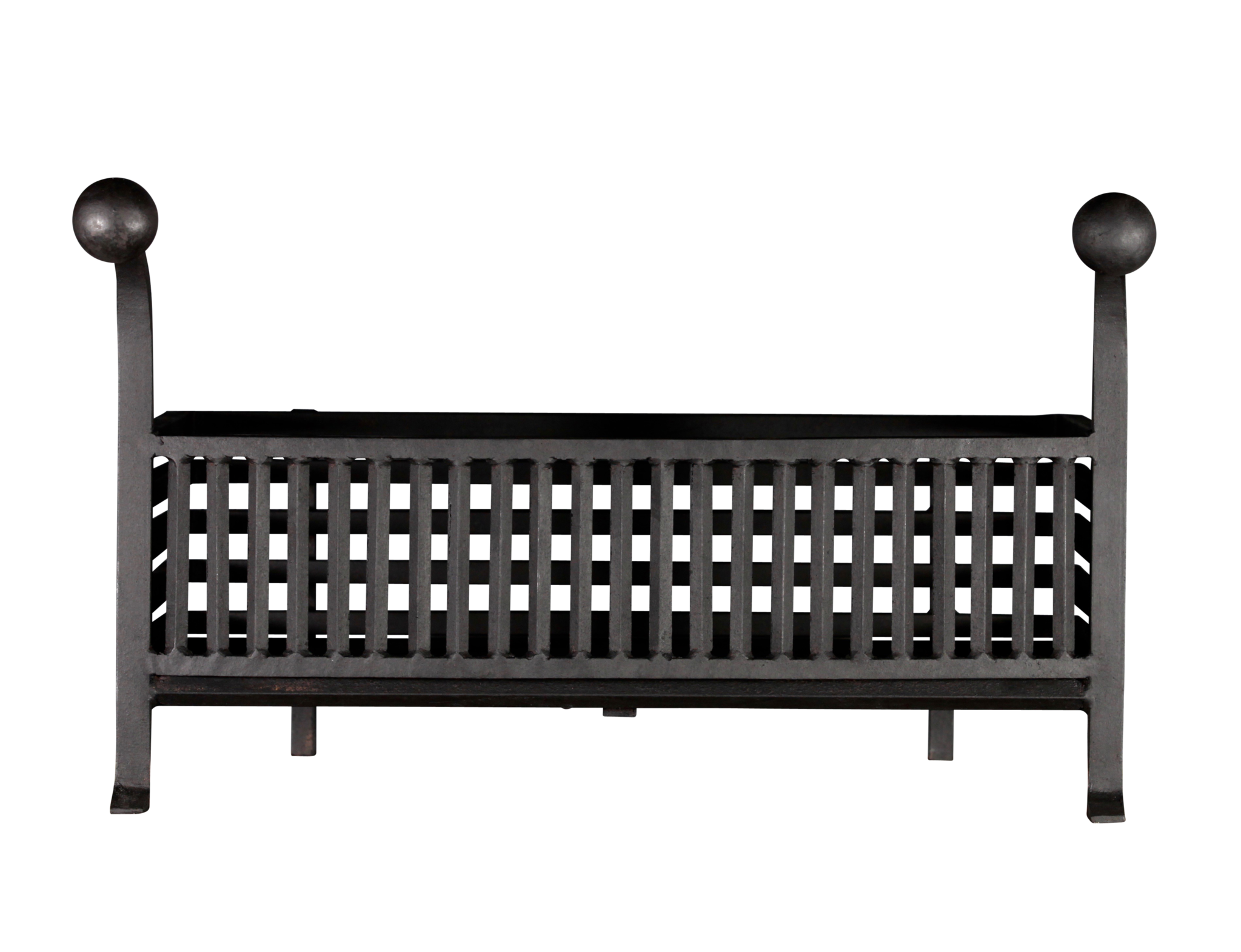 Grand coal and wood basket in wrought iron The Antique Fireplace Bank