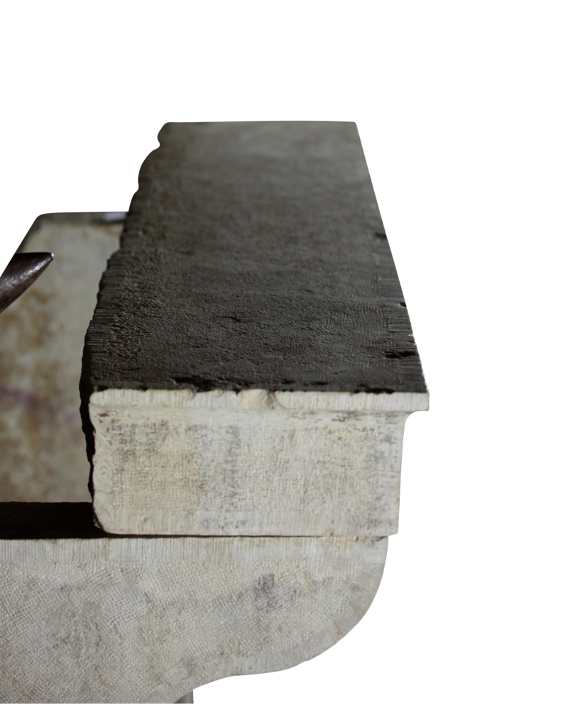 French Rustic Limestone 3 Element Fireplace Mantle