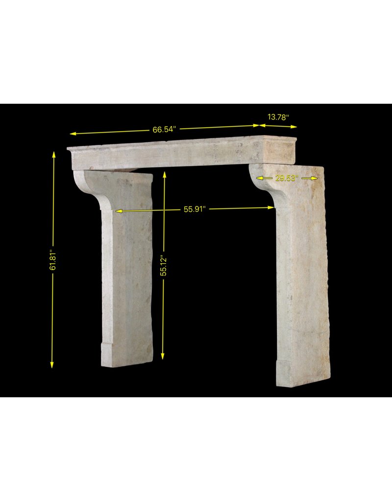 French Rustic Limestone 3 Element Fireplace Mantle