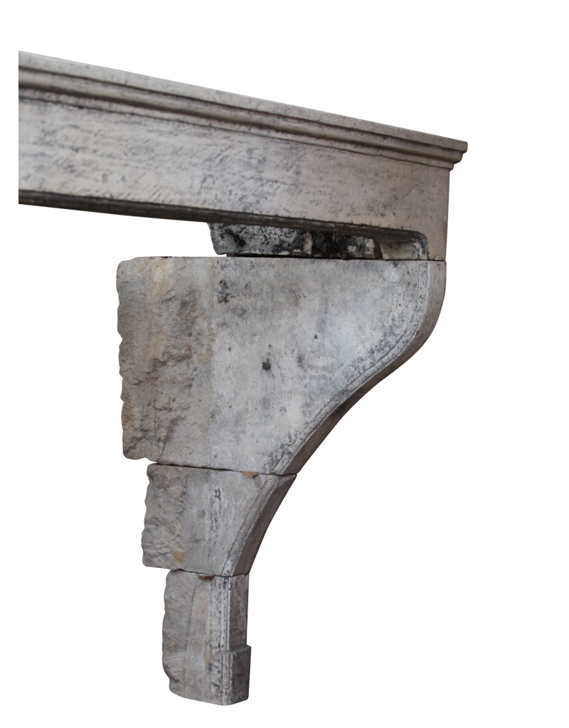 French Country Limestone Antique Fireplace Surround