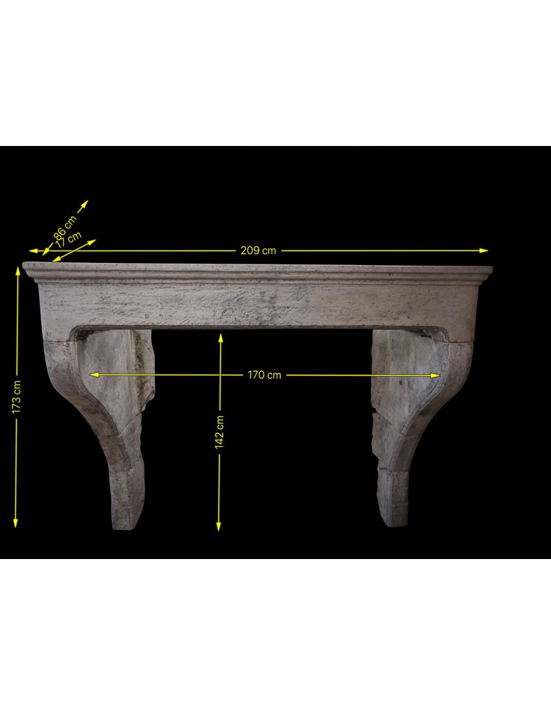 French Country Limestone Antique Fireplace Surround