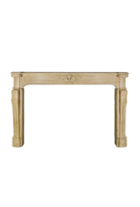 Grand French Country Vintage Limestone Fireplace Surround