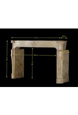 Grand French Country Vintage Limestone Fireplace Surround