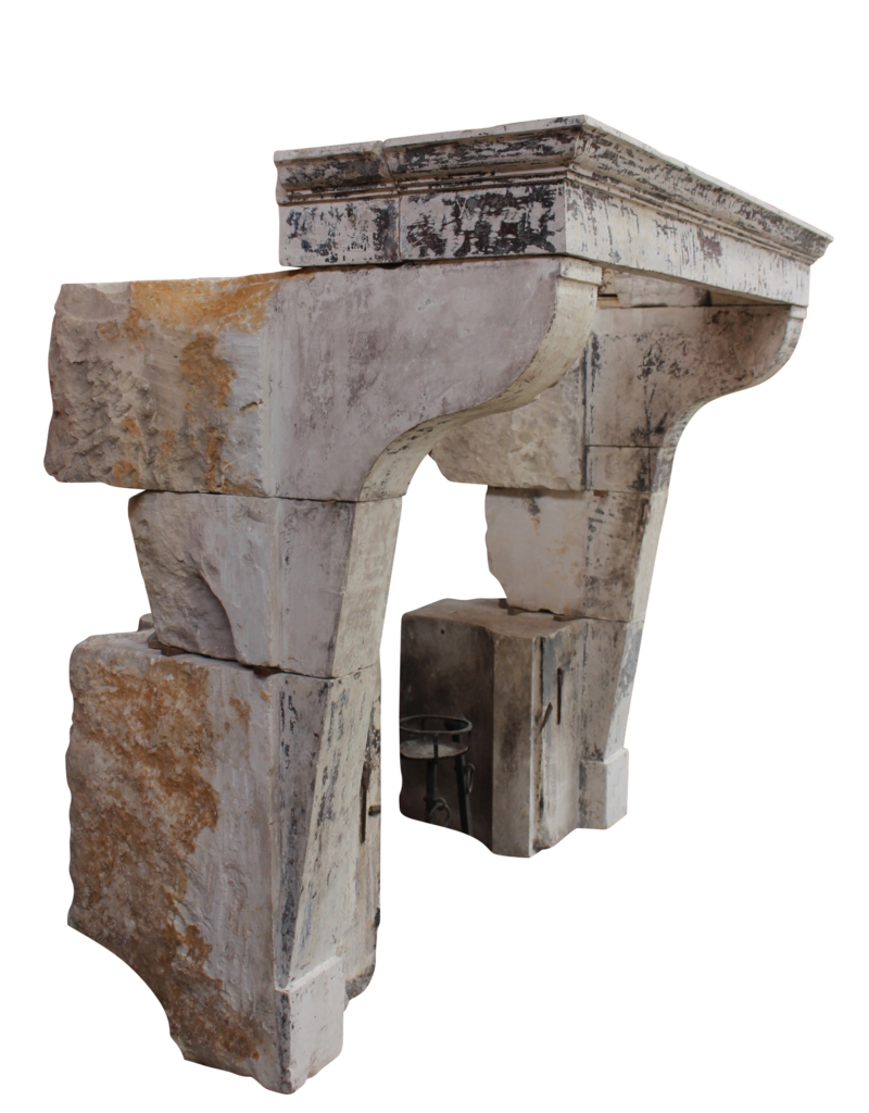 Antike Kalkstein Kamin im Französischem Landstil