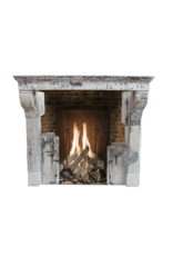 French Country Limestone Fireplace Surround