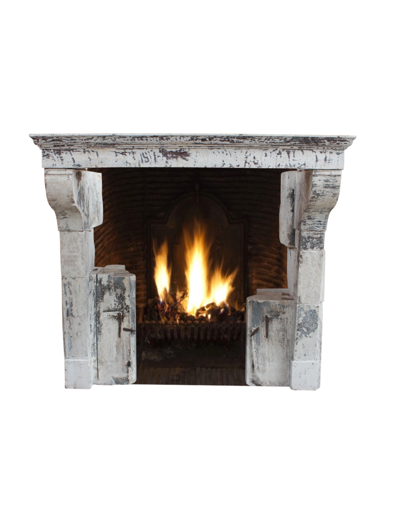 French Country Limestone Fireplace Surround