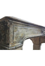 Grand French Vintage Stone Fireplace Surround