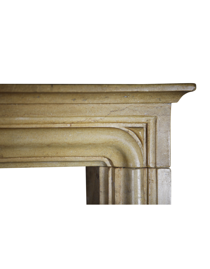Vintage French Fireplace Mantle In Limestone