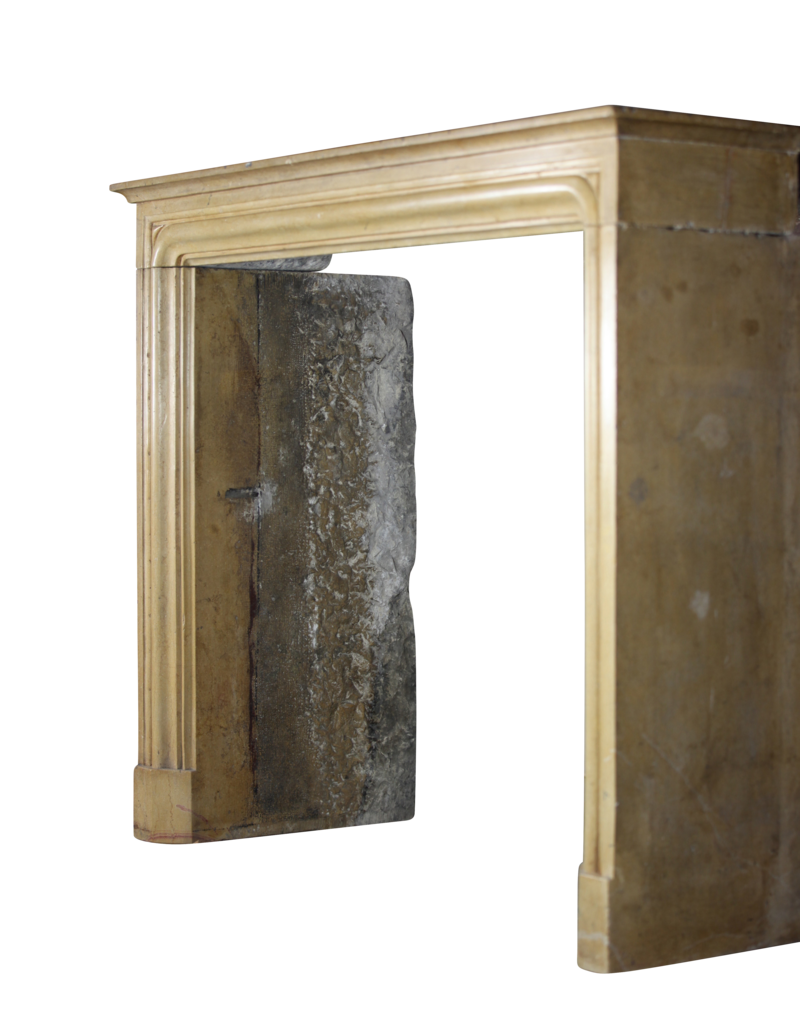 Vintage French Fireplace Mantle In Limestone