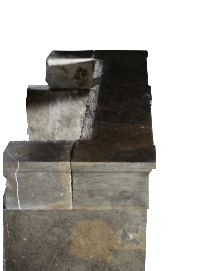 Classic French Bicolor Hard Stone Fireplace Surround