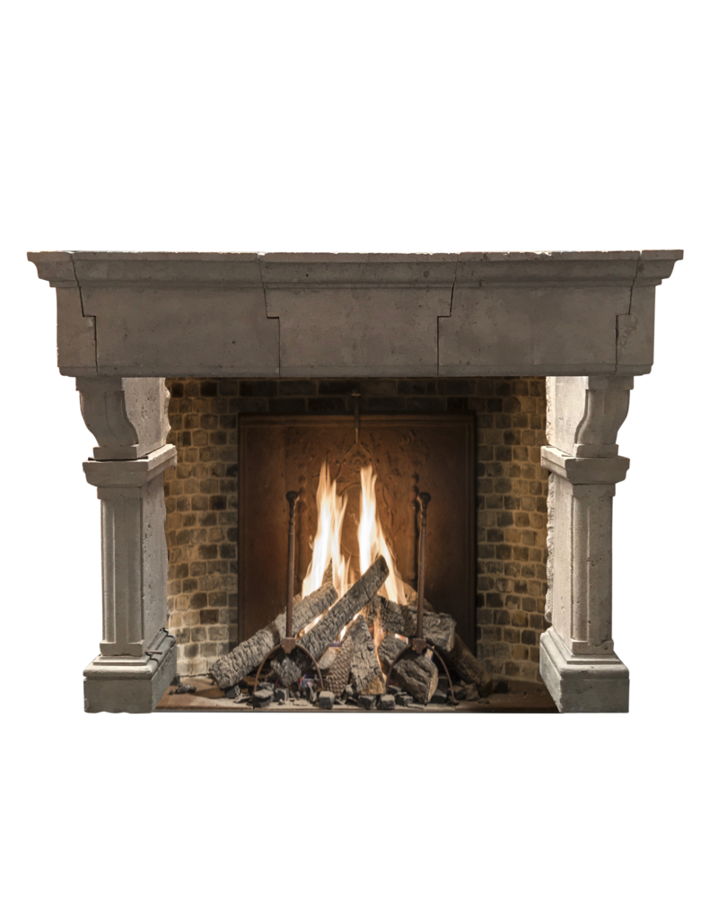 French Grand Country Limestone Fireplace Surround