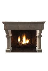 French Grand Country Limestone Fireplace Surround