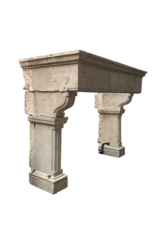 French Grand Country Limestone Fireplace Surround