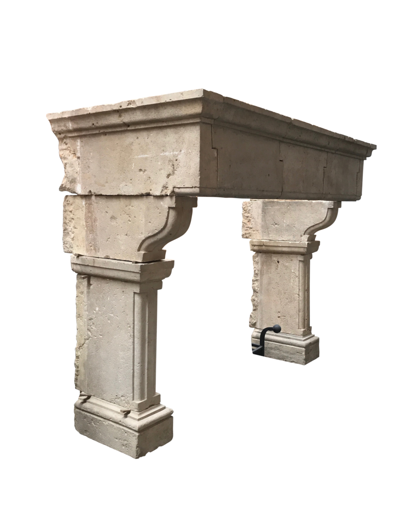 French Grand Country Limestone Fireplace Surround