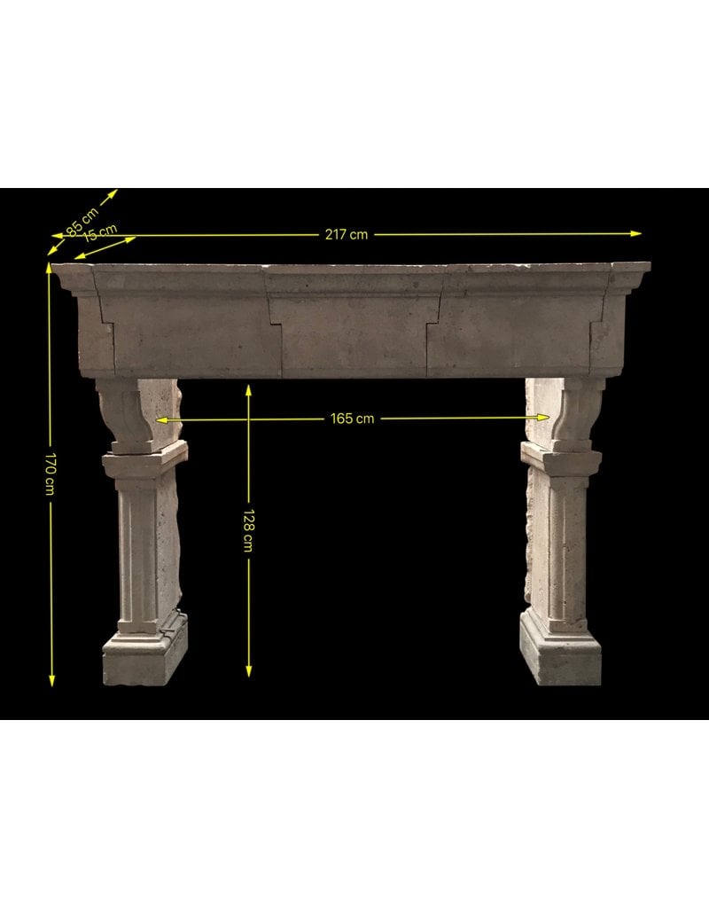 French Grand Country Limestone Fireplace Surround