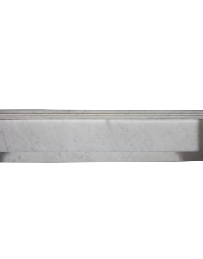 Unusual 19Th Century Elements Fireplace Mantle In White Marble