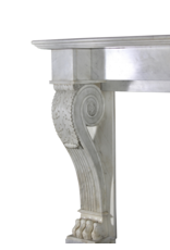 Maison Leon Van den Bogaert Unusual 19Th Century Elements Fireplace Mantle In White Marble